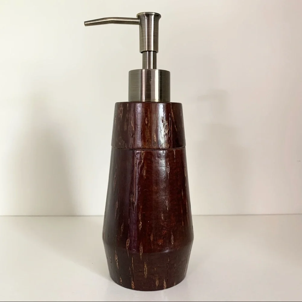 NWOT Java wood lotion soap pump dispenser
